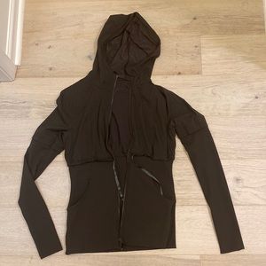 Lululemon Brown Zip Up Jacket Hooded Size 6 Reversible
